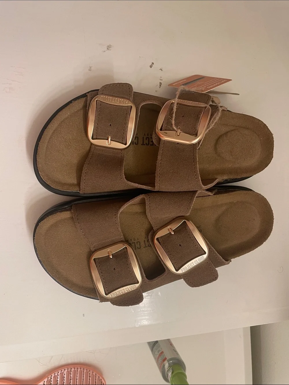 Men’s Brown Suede Double-Buckle Sandals